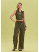 Green Harem Trousers with Elastic Waist Belt Detail 4573